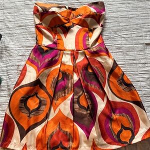 Free People Velvet Torch Multicolor Strapless Dress